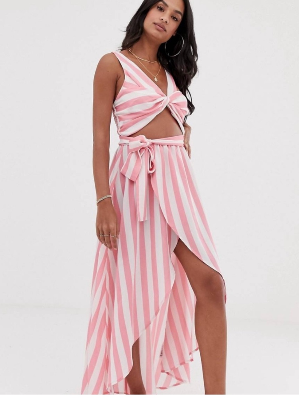 ASOS Pink Twist Front Beach Maxi Dress NWT